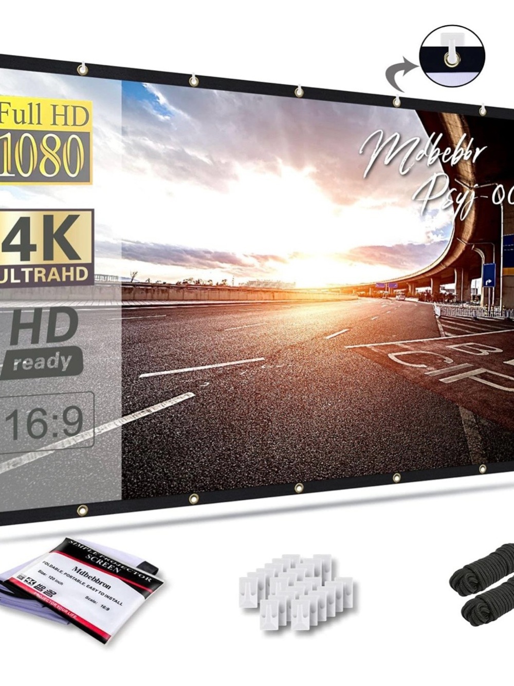 Portable Outdoor Projection Screen - Black Trim